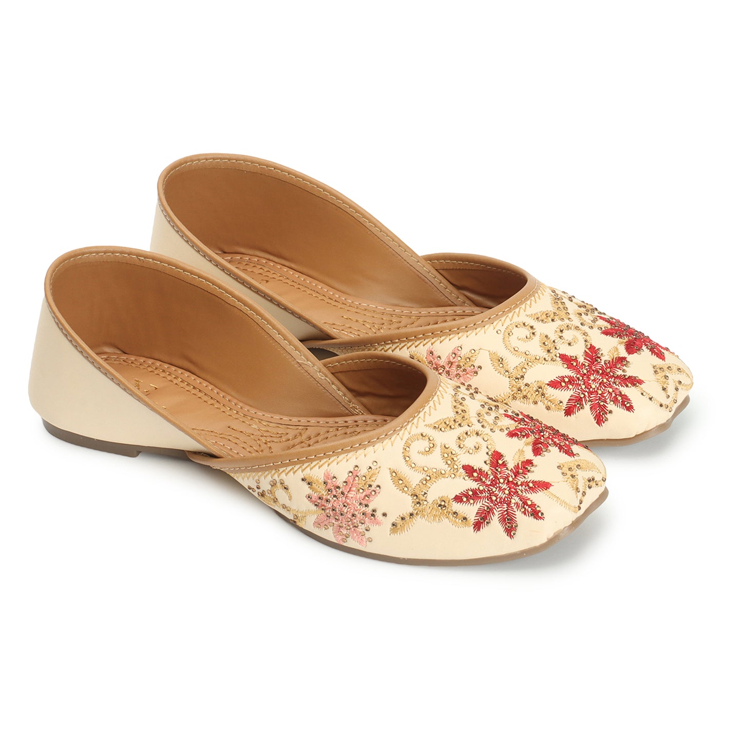 Attractive Flower Design Fancy Ethnic Punjabi Juttis