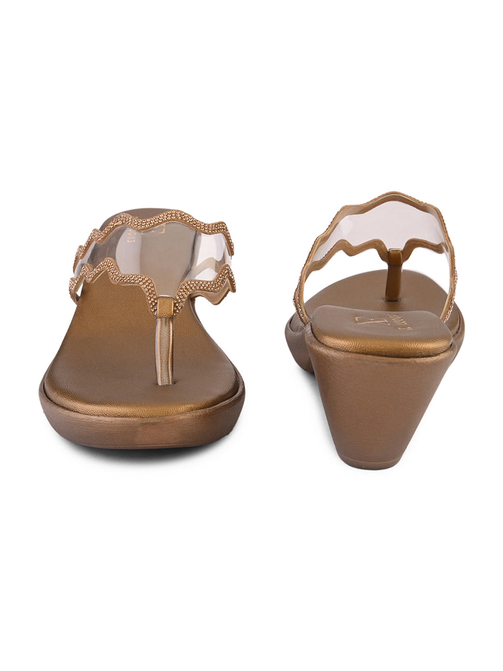 Embellished  Slip-On Sandals Wavy Strap Sandals