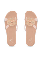 Crystal Floral Transparent Comfort Cushion Slides