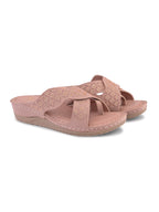 Elegant Comfortable Cross Strap Wedge Slippers