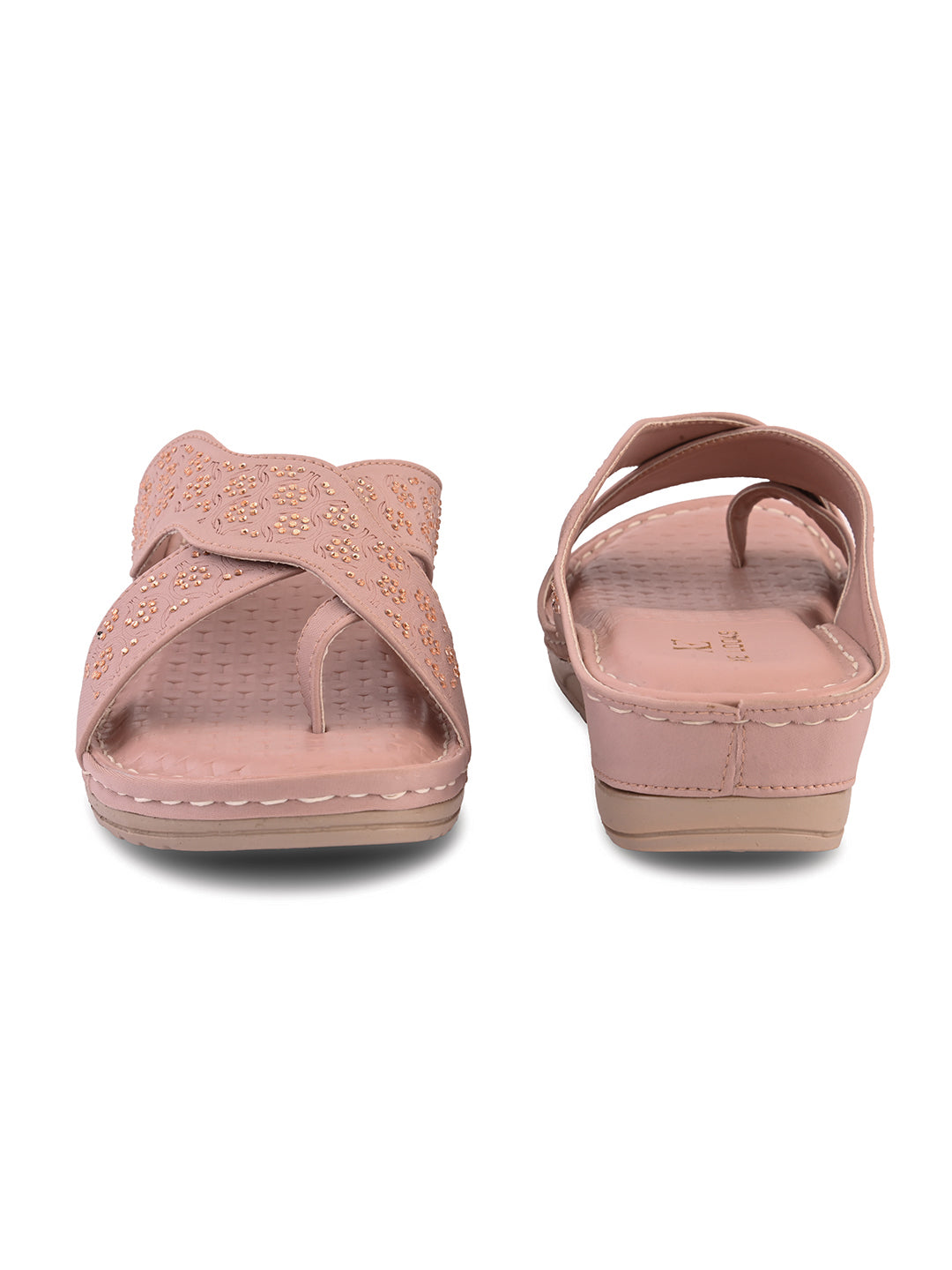 Elegant Comfortable Cross Strap Wedge Slippers