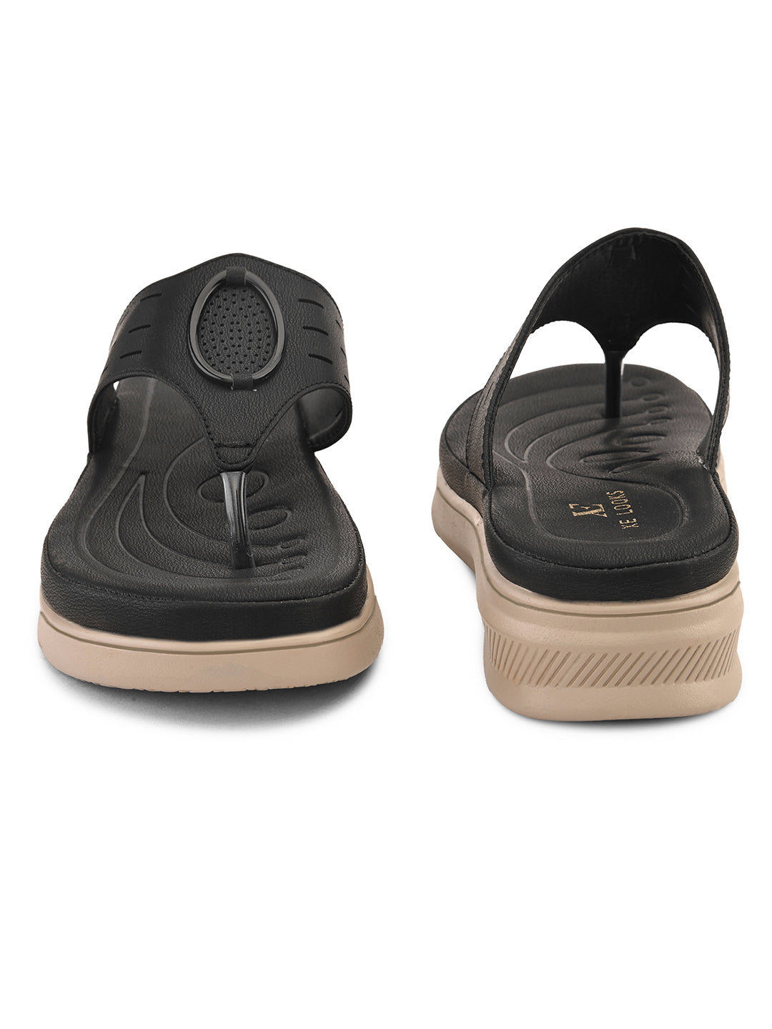 Slip-On Comfort Slippers with Textured Buckle Detail
