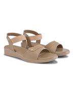 Perforated Detail Cushioned Slingback Flat Sandals
