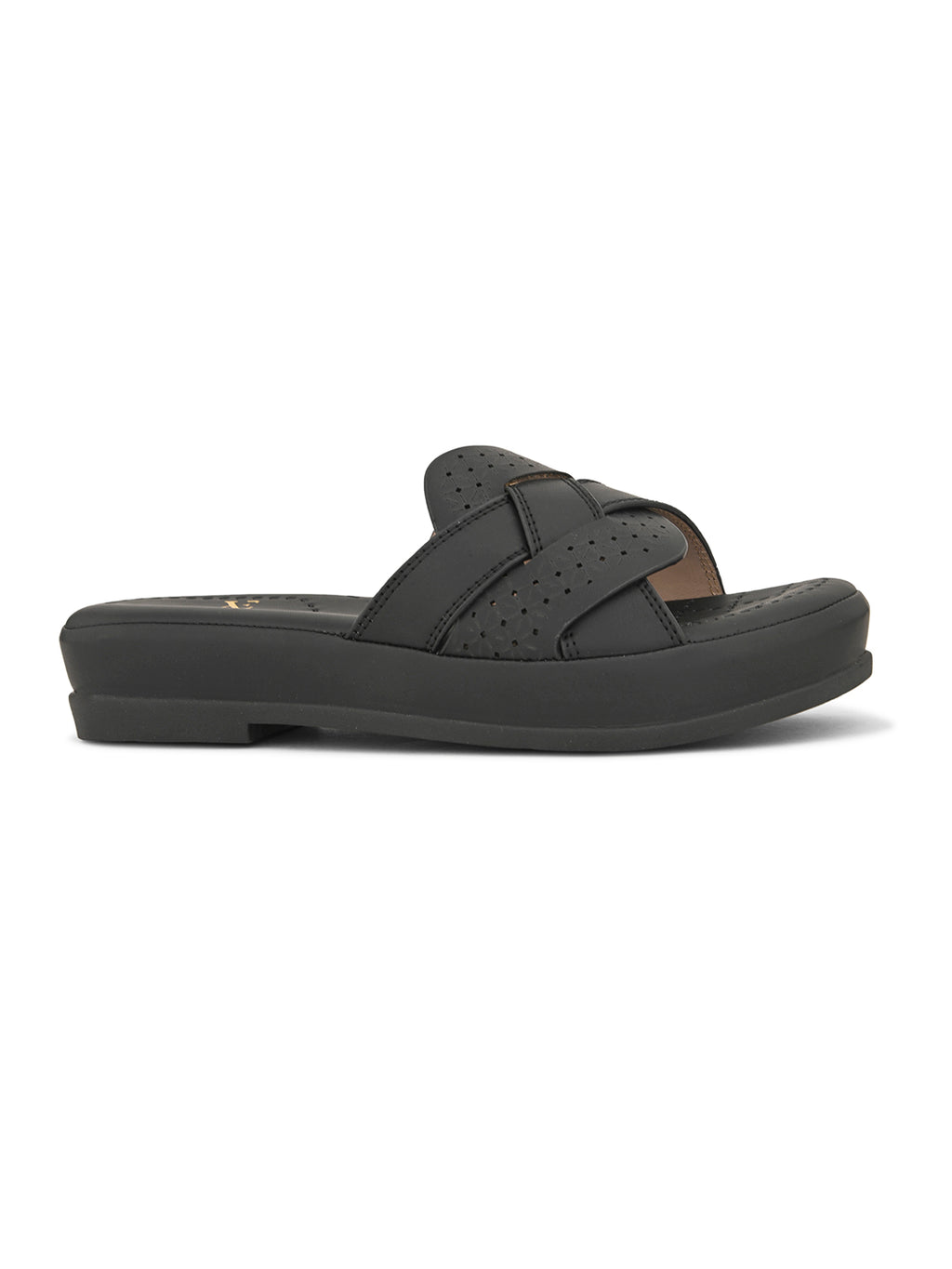 Cross-Strap with Laser-Cut Detailing Slippers