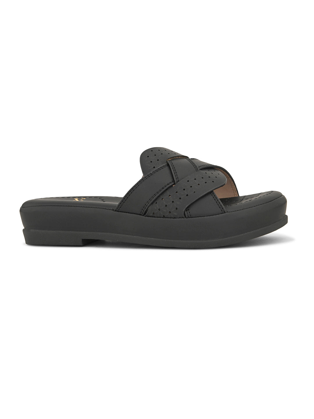 Cross-Strap with Laser-Cut Detailing Slippers
