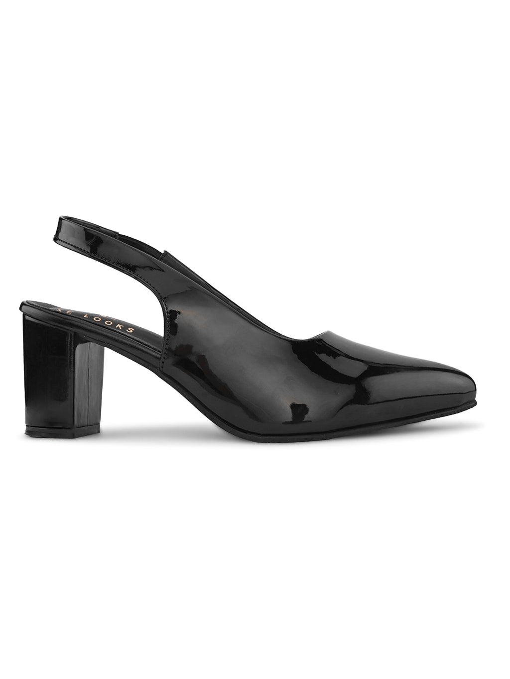 Elegant Patent Pointed-Toe Slingback Heels