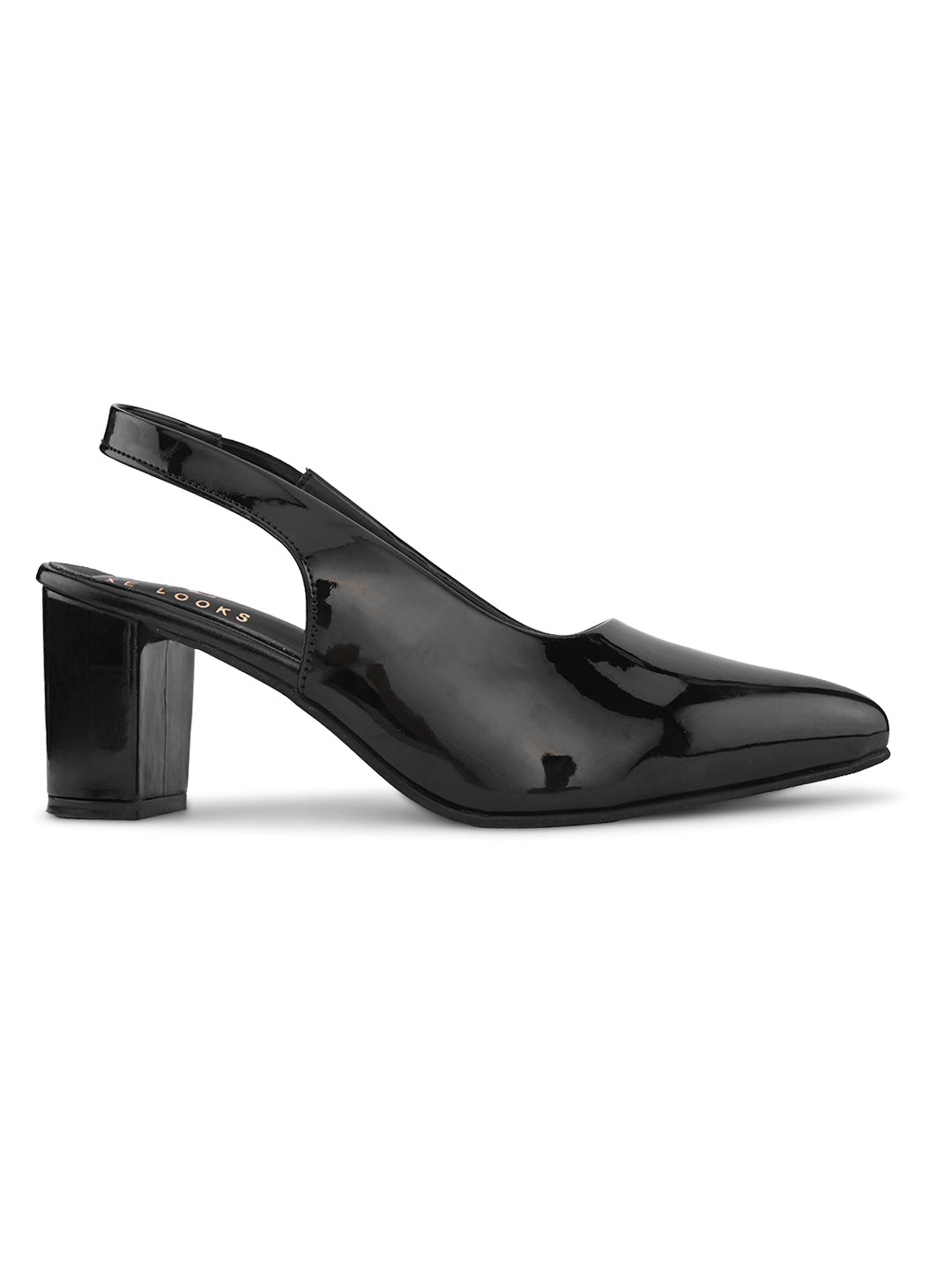Elegant Patent Pointed-Toe Slingback Heels