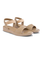 Perforated Strap Cushioned Slingback Flat Sandals