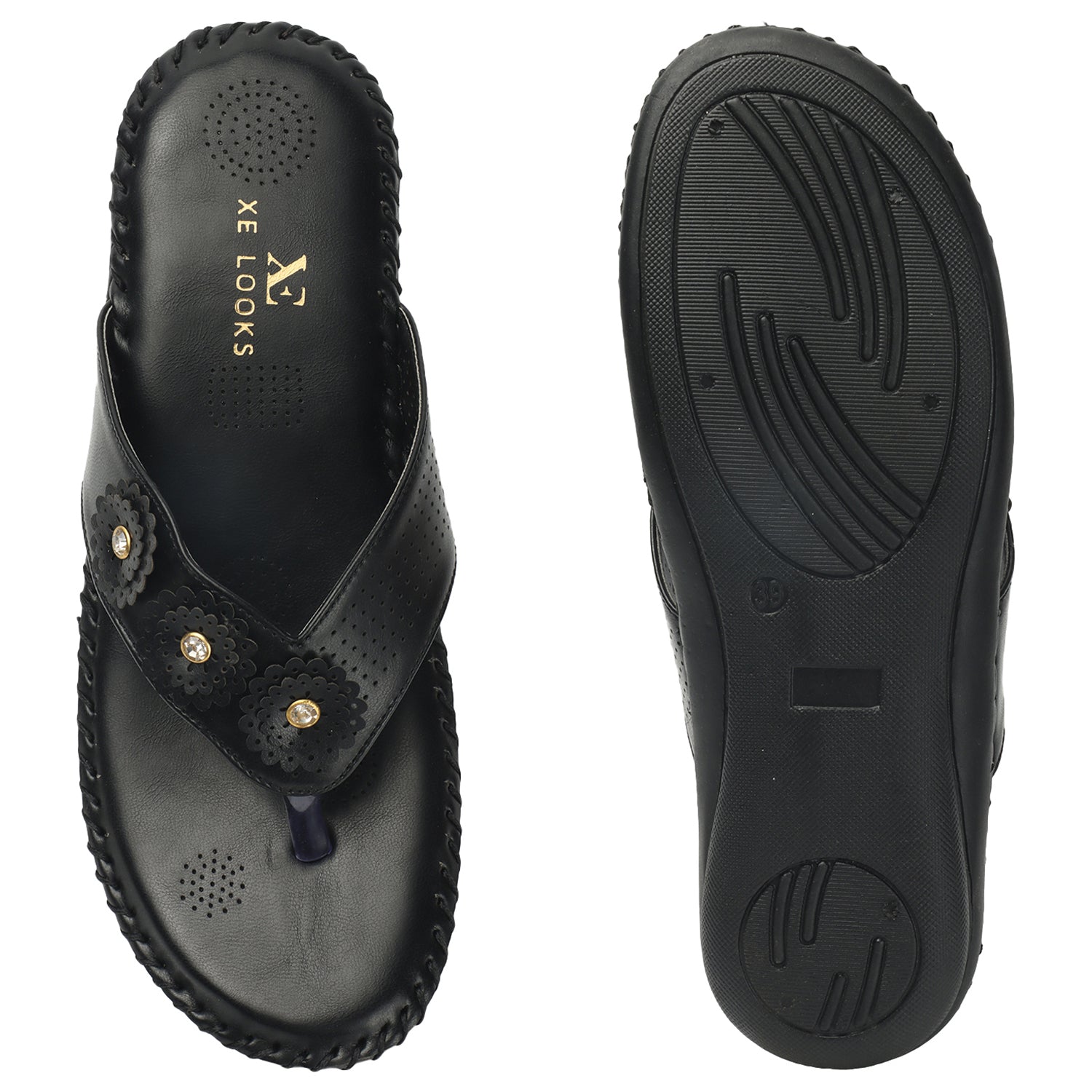 Sophisticated & Classic Flower Design Soft Cushion Doctor Slippers