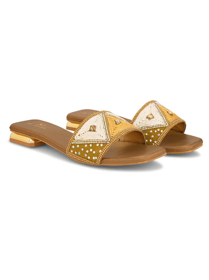 Chic & Classy Embellished Flat Slippers