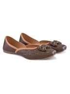 Woven Bow Accent Cushioned Square Toe Flats