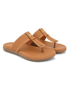 Synthetic Leather with Cushioned Sole, Slip-On Slippers