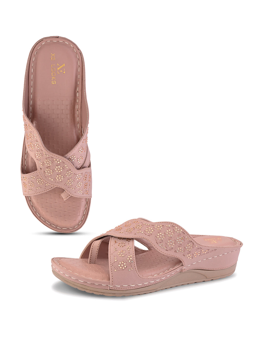 Elegant Comfortable Cross Strap Wedge Slippers