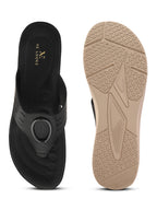 Slip-On Comfort Slippers with Textured Buckle Detail
