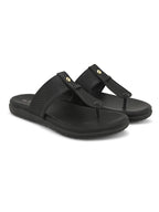 Synthetic Leather with Cushioned Sole, Slip-On Slippers