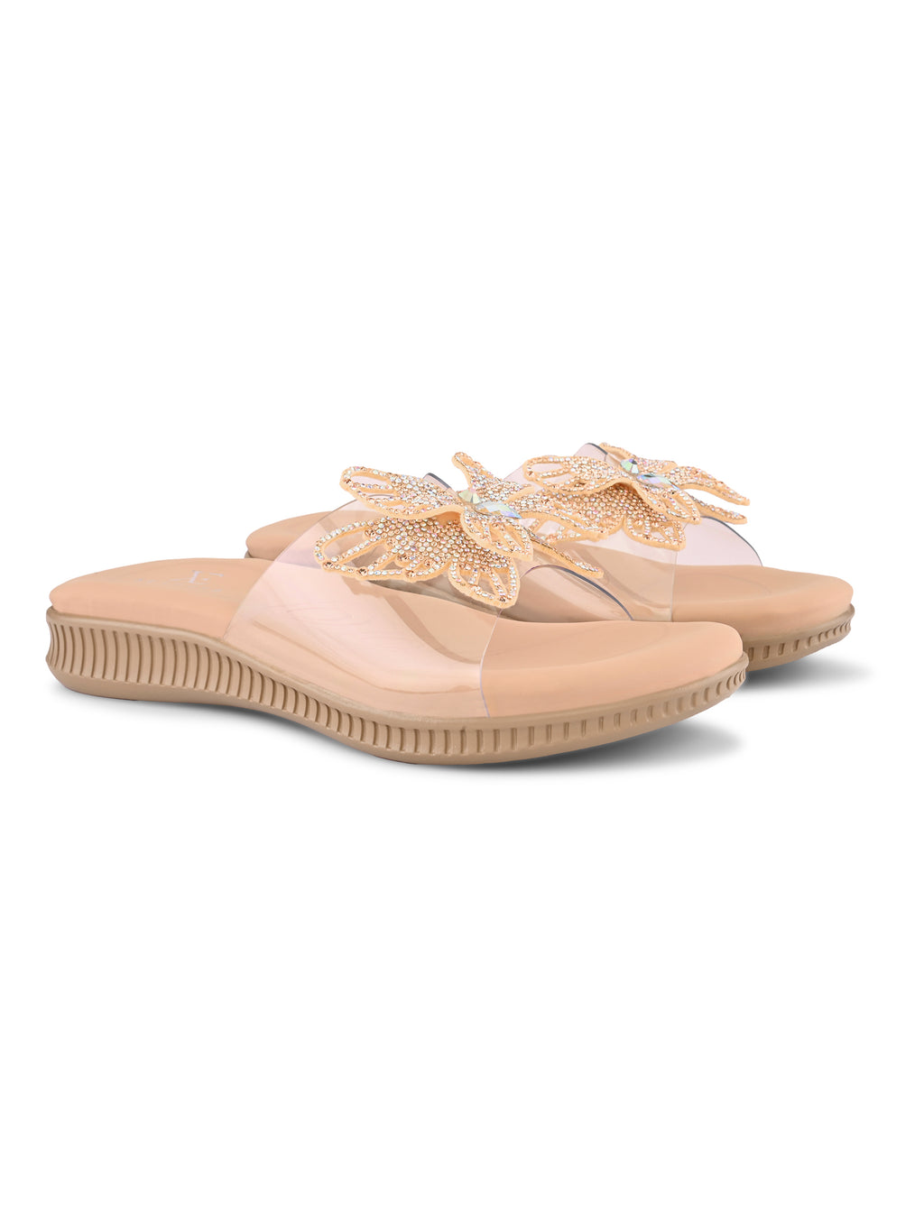 Crystal Butterfly Transparent Comfort Cushion Slides