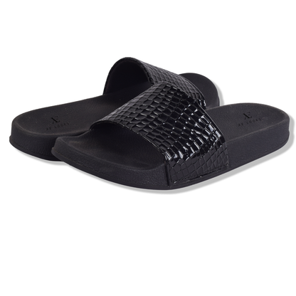 Croco Textured Design Comfortable Daily Use Sliders