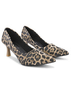 Animal Print Pointed Toe Cushioned Slip-On Pumps