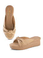 Stylish Knot Design Slip-On Wedge Sandal