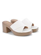 Cross Strap Cushioned Slip-On Block Heel Sandals