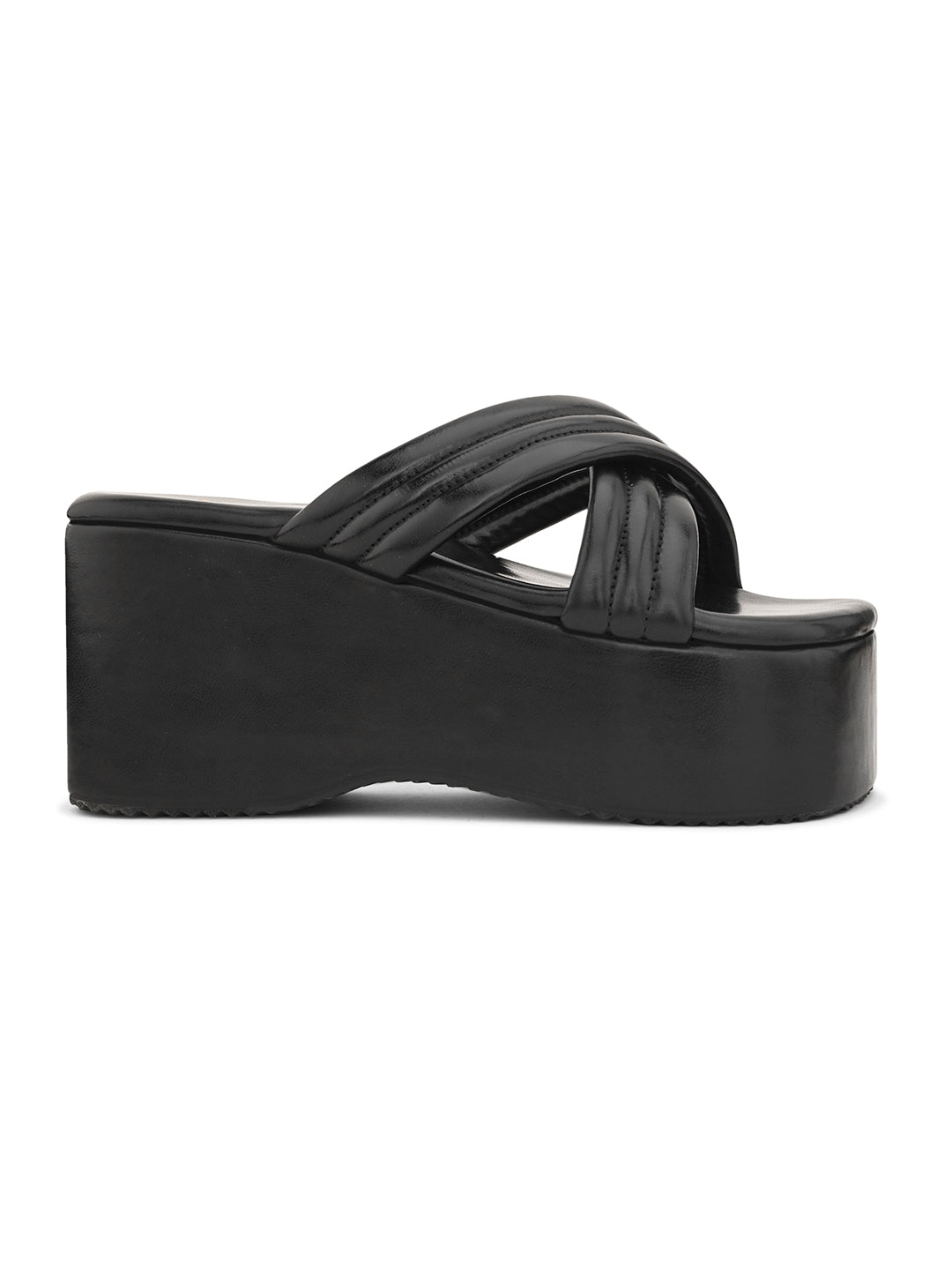 Cross Strap with cushion platform Slippers