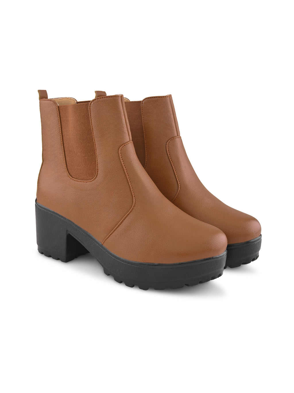 Minimalist Elastic Panel Chunky Block Heel Chelsea Boots