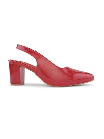 Women's Patent Pointed-Toe Slingback Heels