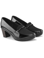 ELEGANT POINTED TOE CUSHIONED BLOCK HEEL PUMPS
