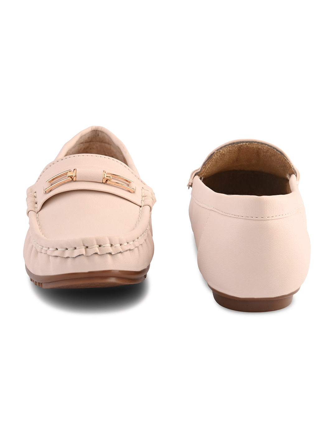 Soft Cushioned Slip-On Loafers with Metal Detail