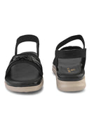 Elegant Bow Detail Comfort Sandals With Secure Ankle Strap