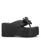 Bow Design with modern cushion platform Slippers