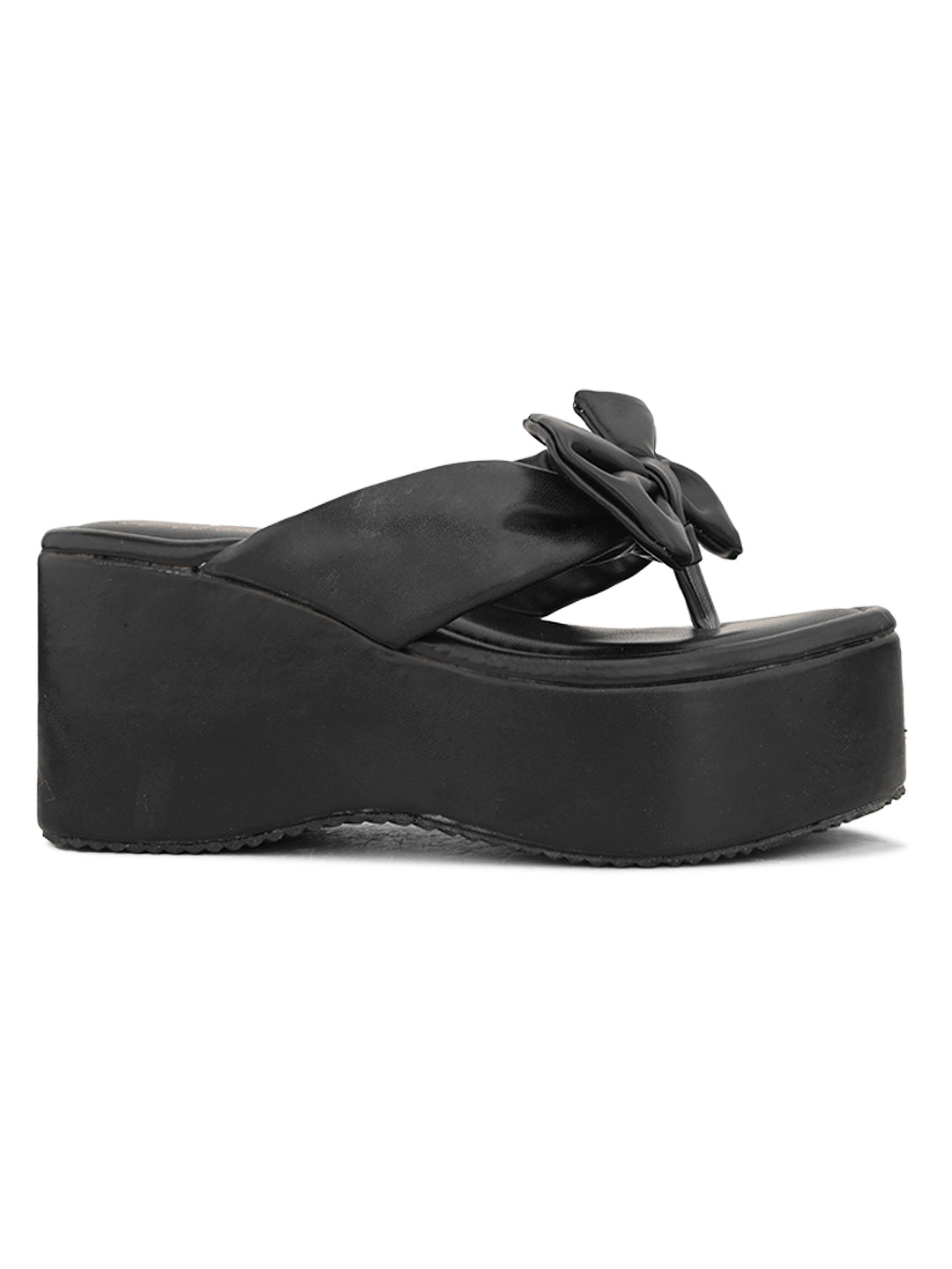 Bow Design with modern cushion platform Slippers