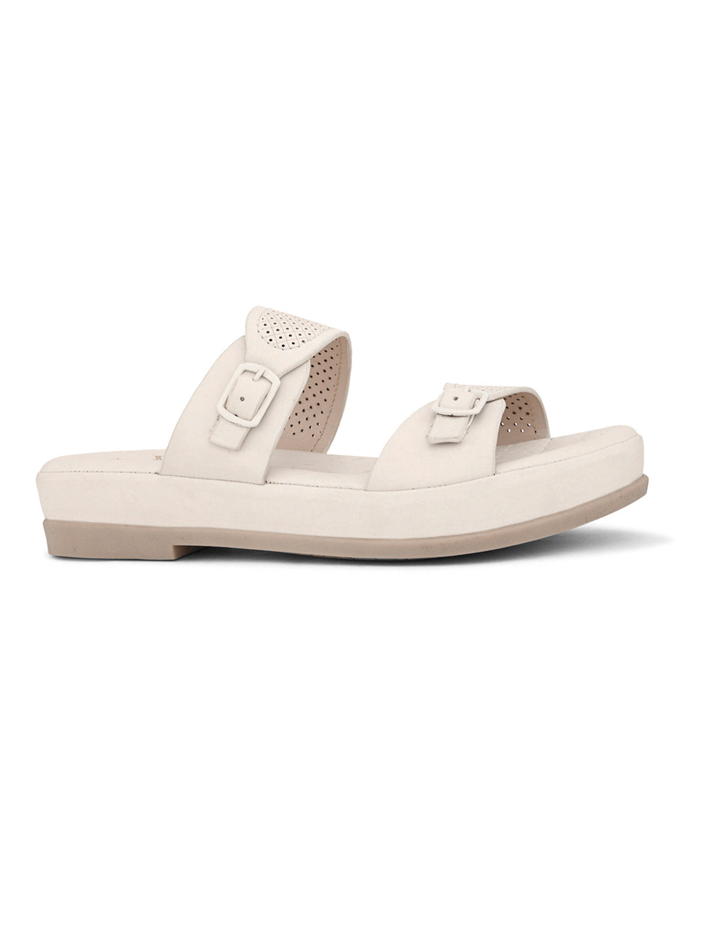 Dual-Strap with Buckle Detail Slippers