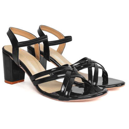 Eye-Catching & Graceful Cross Strap Design Block Heels Sandals