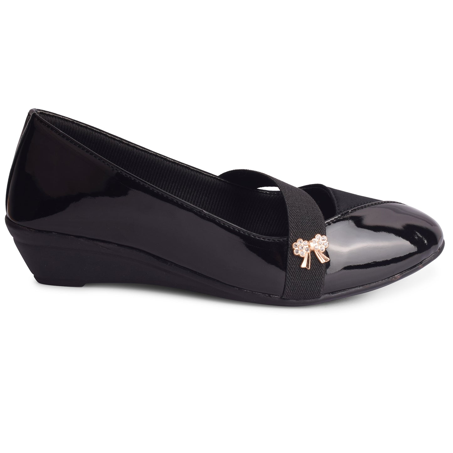 Classy & Alluring Shiny Wedge Heel Ballerinas