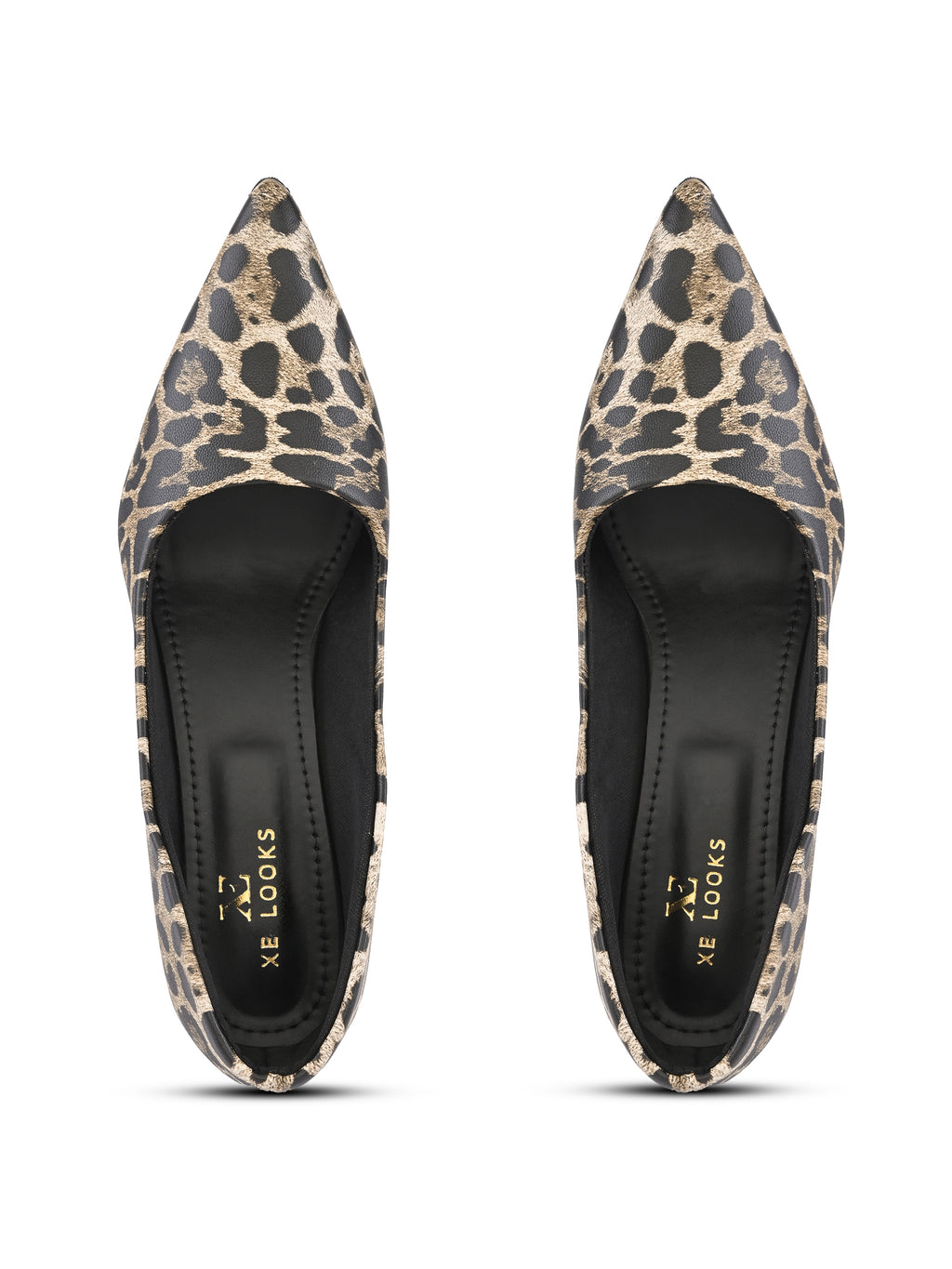Animal Print Pointed Toe Cushioned Slip-On Pumps