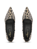 Animal Print Pointed Toe Cushioned Slip-On Pumps