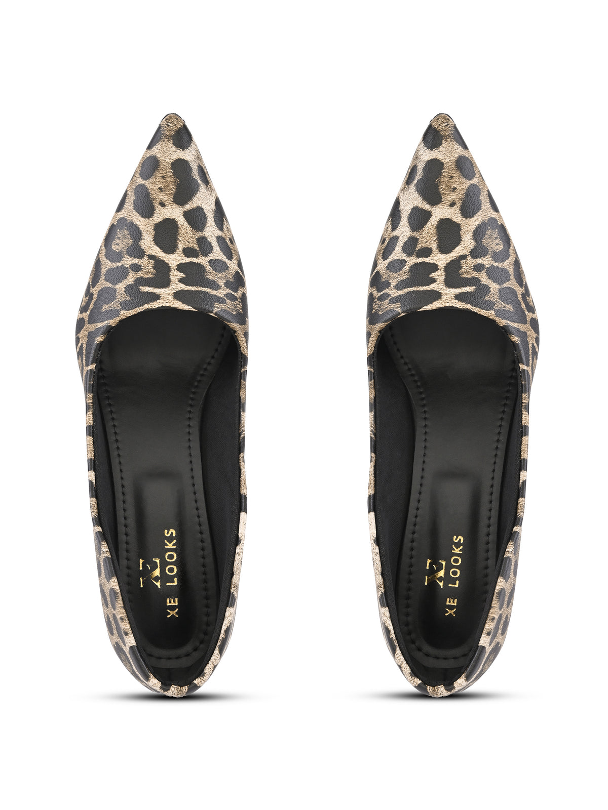 Animal Print Pointed Toe Cushioned Slip-On Pumps