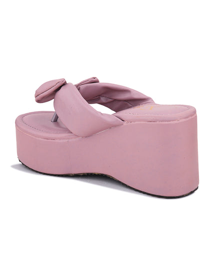 Bow Design modern comfortable cushion platform Slippers