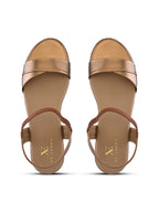 Perforated Front Strap Cushioned Slingback Flat Sandals