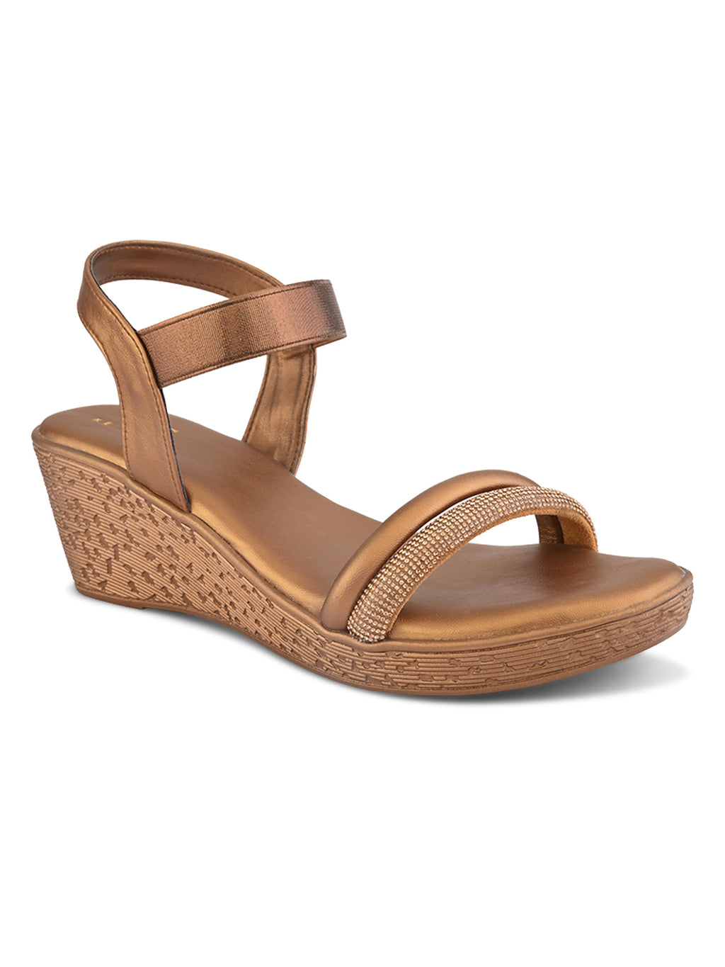 Elegant glitter front strap Wedge Sandal