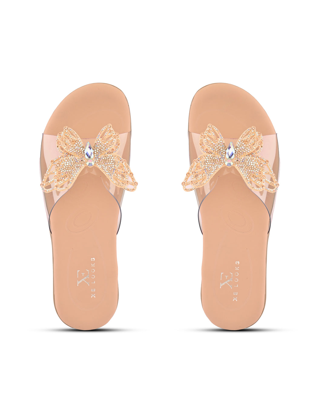 Crystal Butterfly Transparent Comfort Cushion Slides