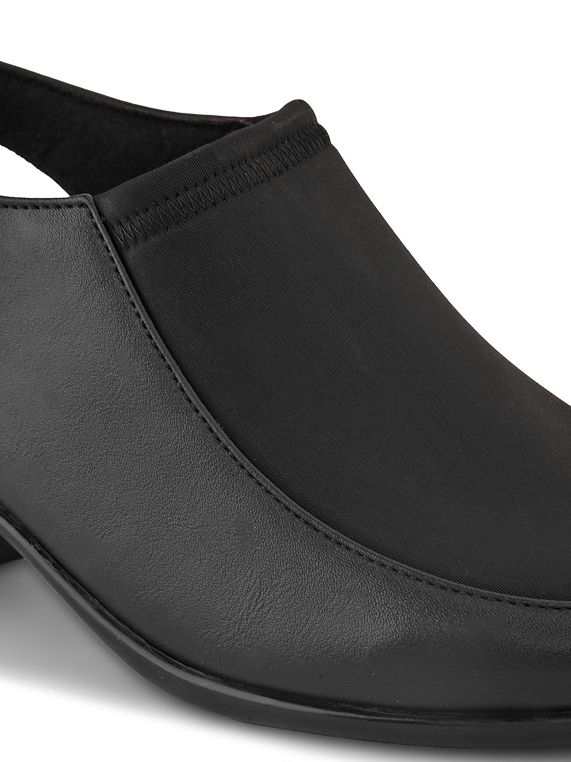 Elegant Slip-On Slingback Block Heel Shoes
