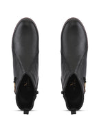 Side Zip Cushioned Low Block Heel Ankle Boots