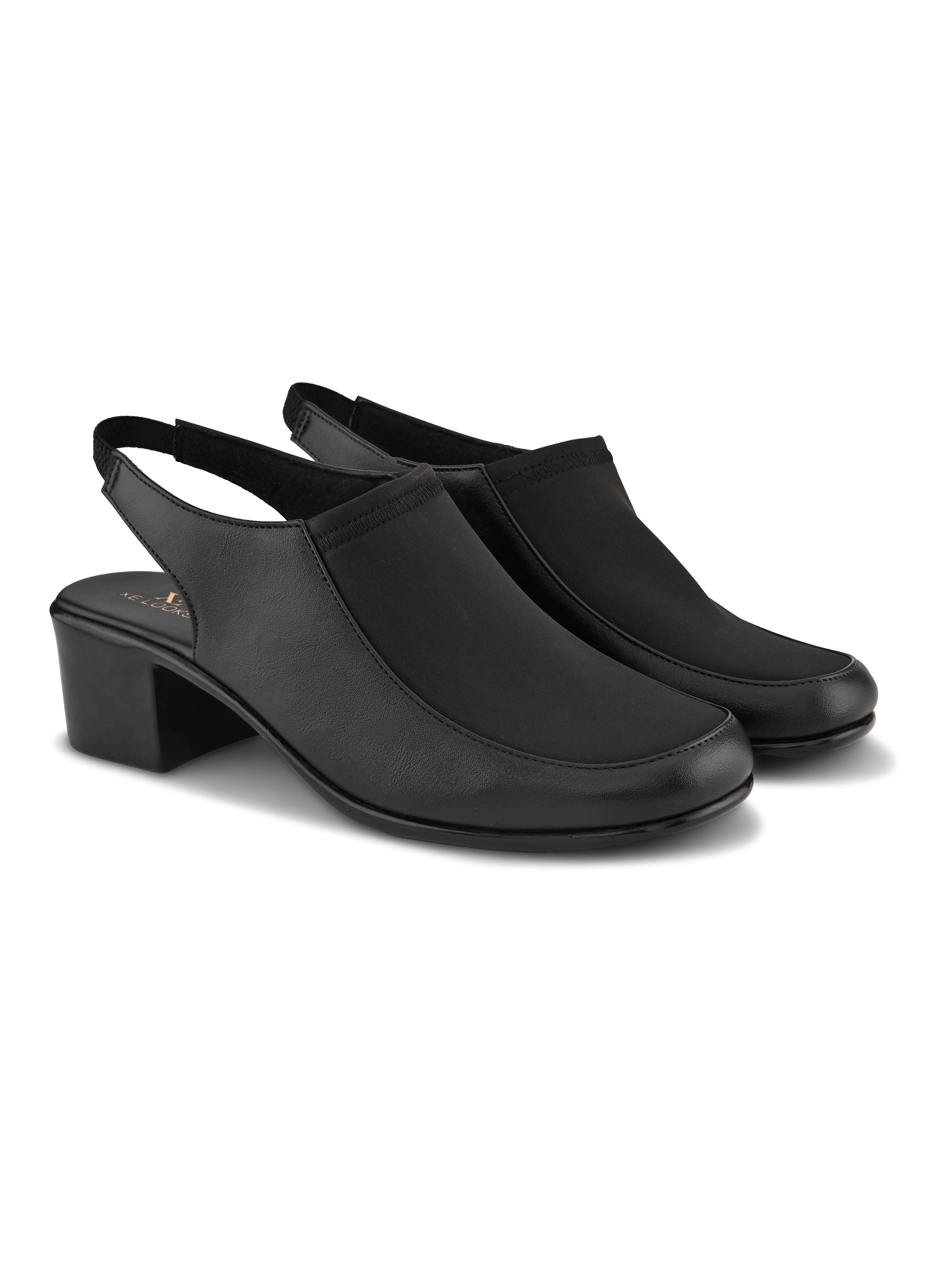 Elegant Slip-On Slingback Block Heel Shoes