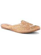 Embroidered Floral Cut-Out Design Mules