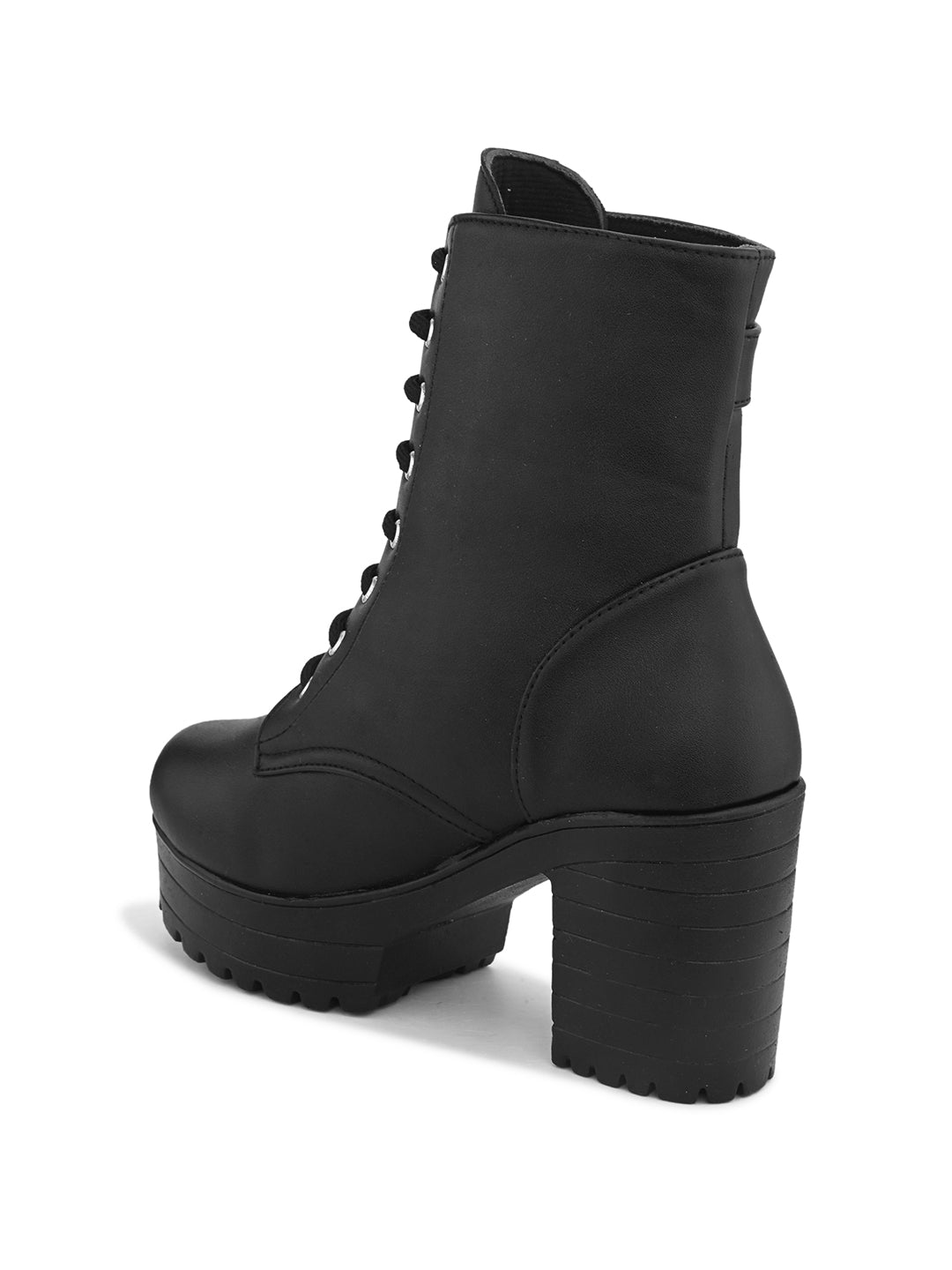 Comfortable & Trendy  Black Block Heel Boots