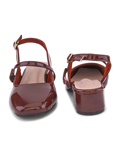 Elegant Slingback Block Heels with Bow Detail