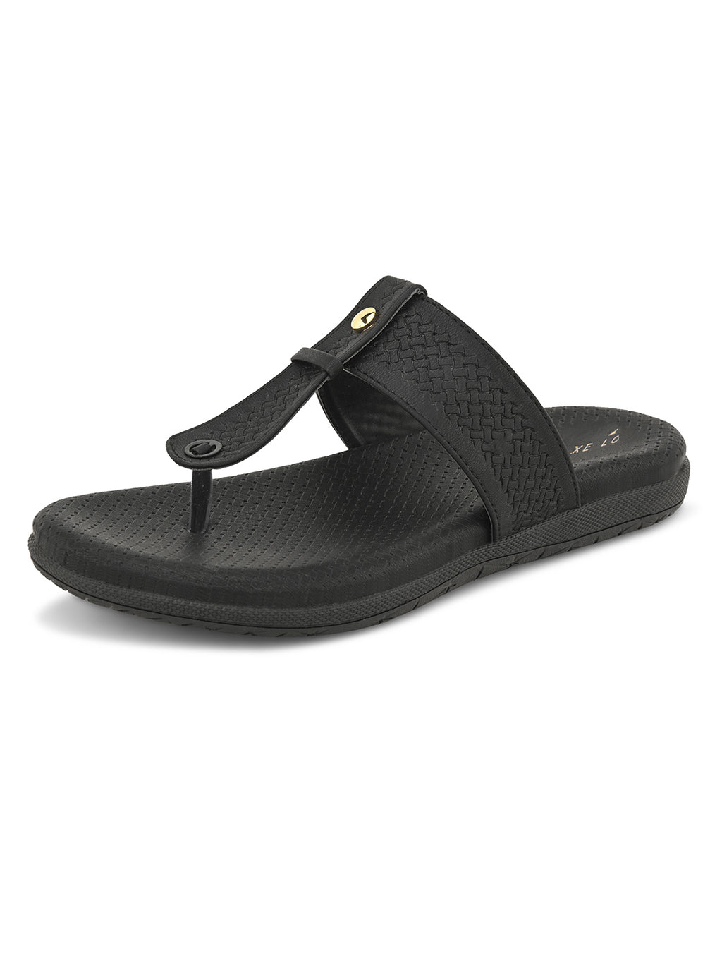 Synthetic Leather with Cushioned Sole, Slip-On Slippers