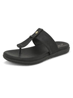 Synthetic Leather with Cushioned Sole, Slip-On Slippers